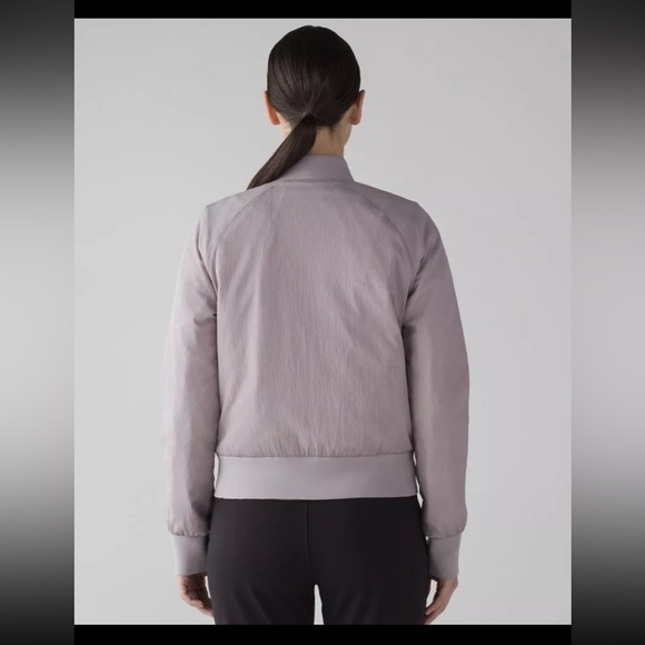 Lululemon nonstop bomber Reversible grey jacket size 6 gray zip up coat medium - Picture 5 of 12